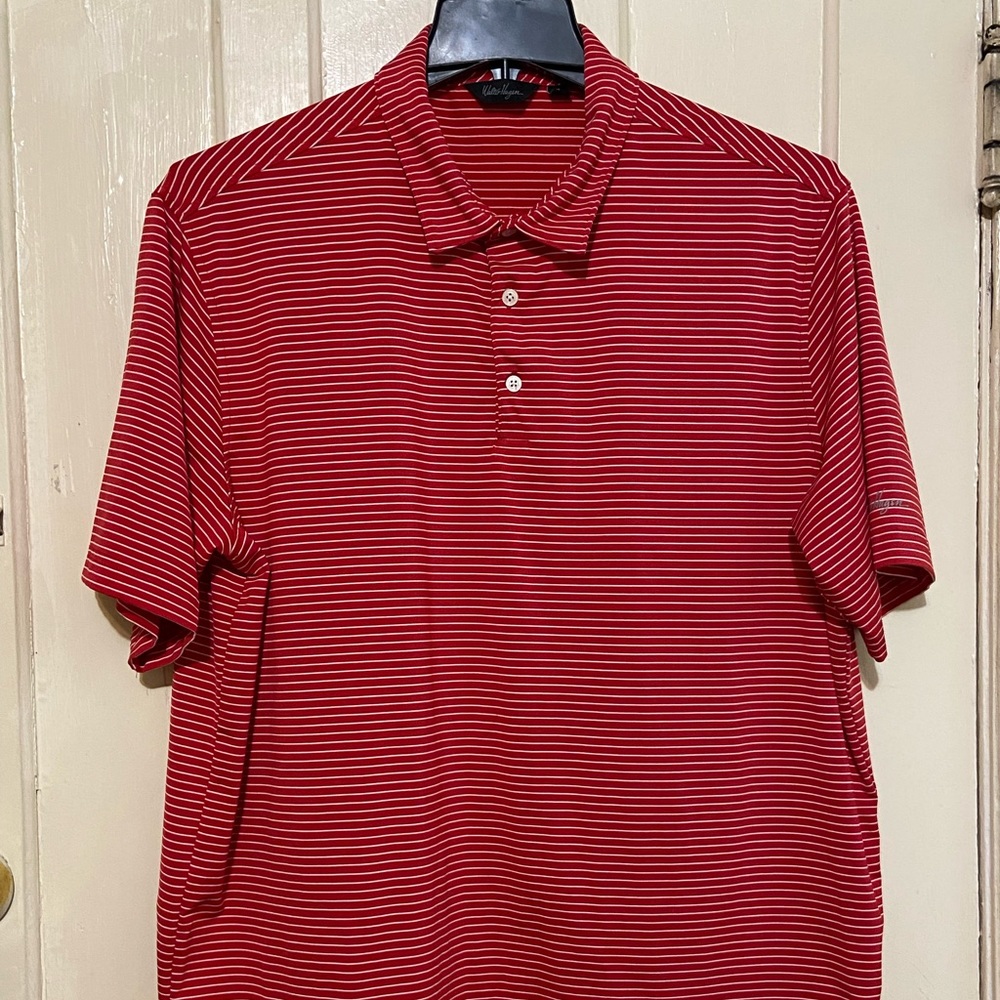 Walter Hagen men’s red striped‎ golf shirt size XL -New